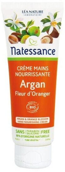 Natessance Crème mains nourrissante argan et fleur d’oranger (75 ml)