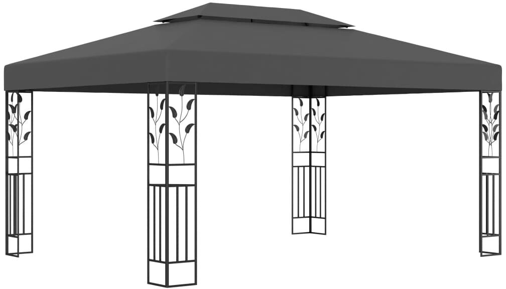 vidaXL Gazebo with Double Roof 3 x 4 m anthracite