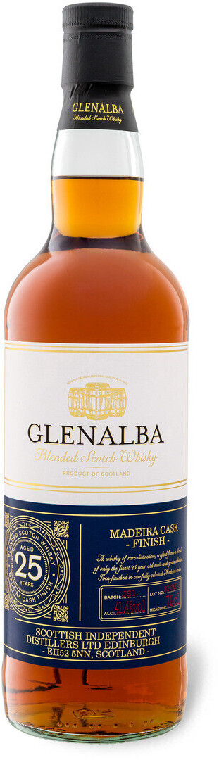Glenalba 25 Jahre Blended Scotch Whisky Madeira Cask Finish 0,7l 41,4% ab  59,99 € | Preisvergleich bei