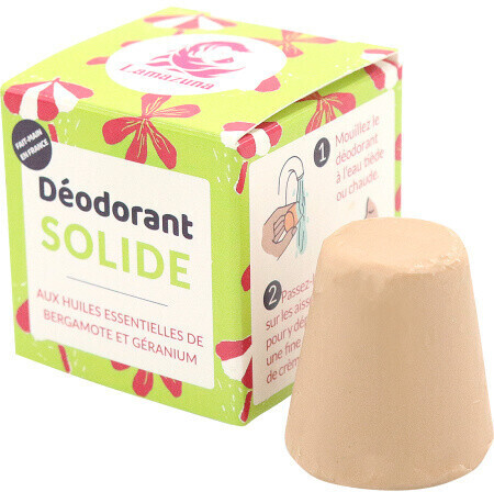 Lamazuna Déodorant solide aux huiles essentielles bergamote et géranium (30 g)