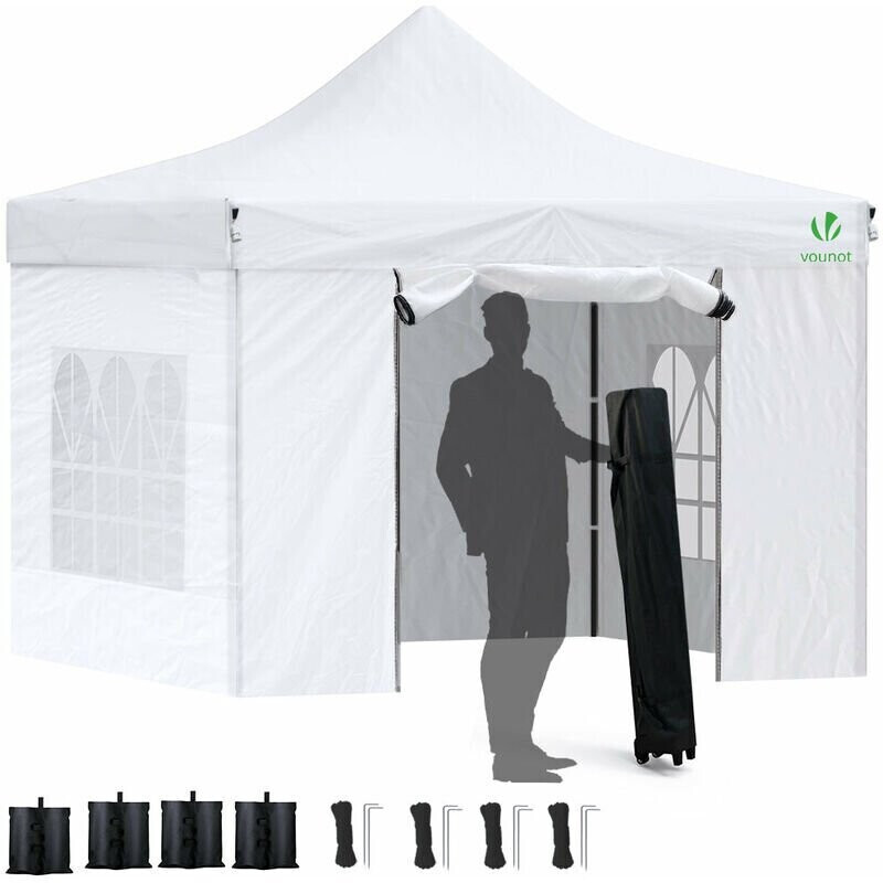 Vounot Pop Up Gazebo 3 x 3 m white