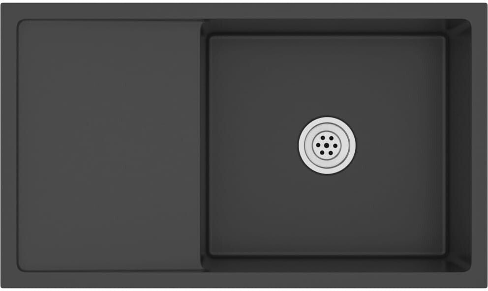 vidaXL Évier de cuisine fait main Acier inoxydable 75 x 44 x 20 cm noir (51521)