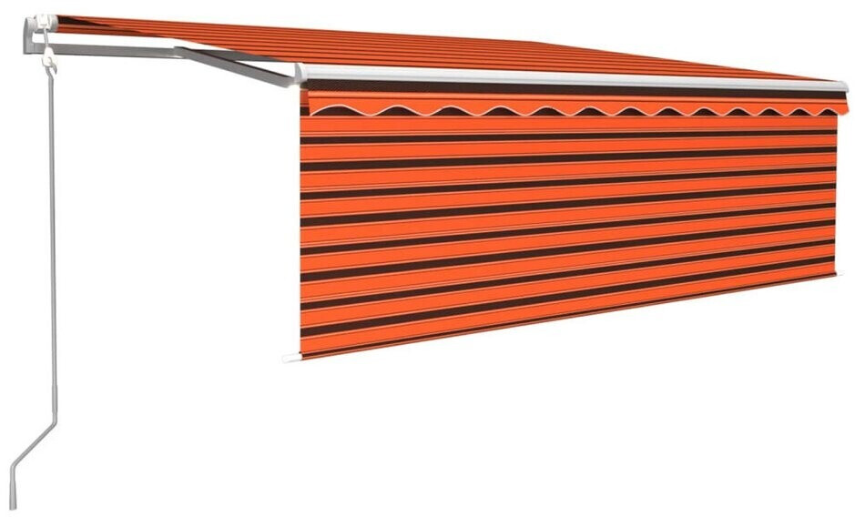 vidaXL Awning with Windsensor & LED 450x300cm Orange/Brown (3069335)