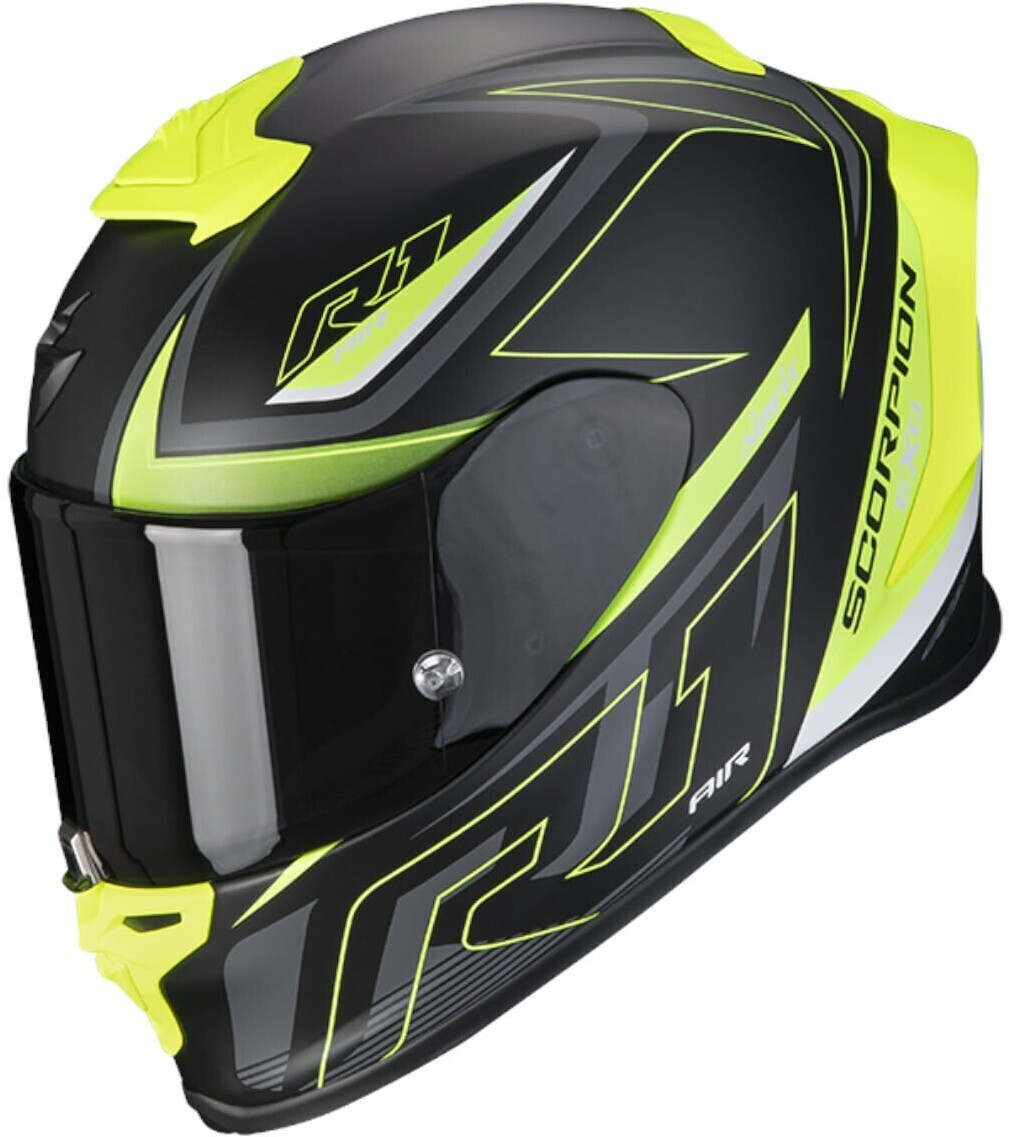 Scorpion Exo R1 Air Gaz noir mat/jaune fluo