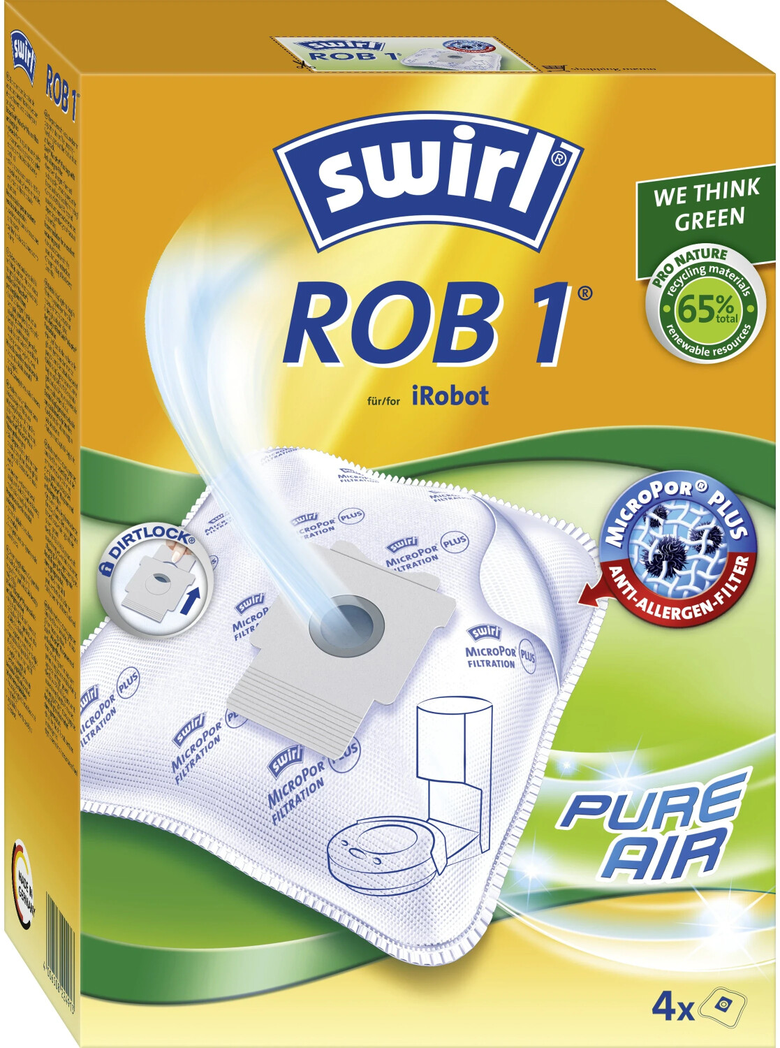 Commander Swirl Staubsaugerbeutel »ROB 1®«, (Packung), für iRobot Clean Base  Automatische Absaugstation, 4er-Pack sans frais d'envoi dès CHF 99. 