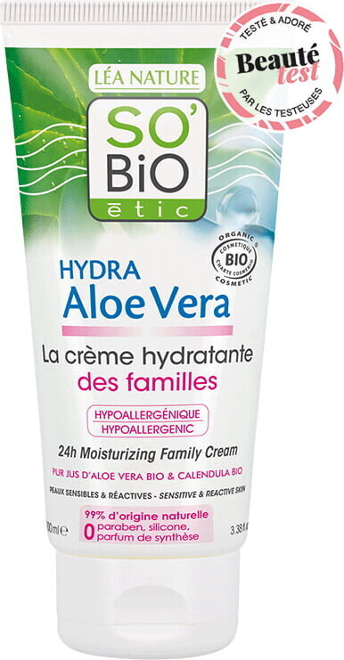 So'bio étic Hydra aloe vera la crème des familles hydratante 24h (100 ml)