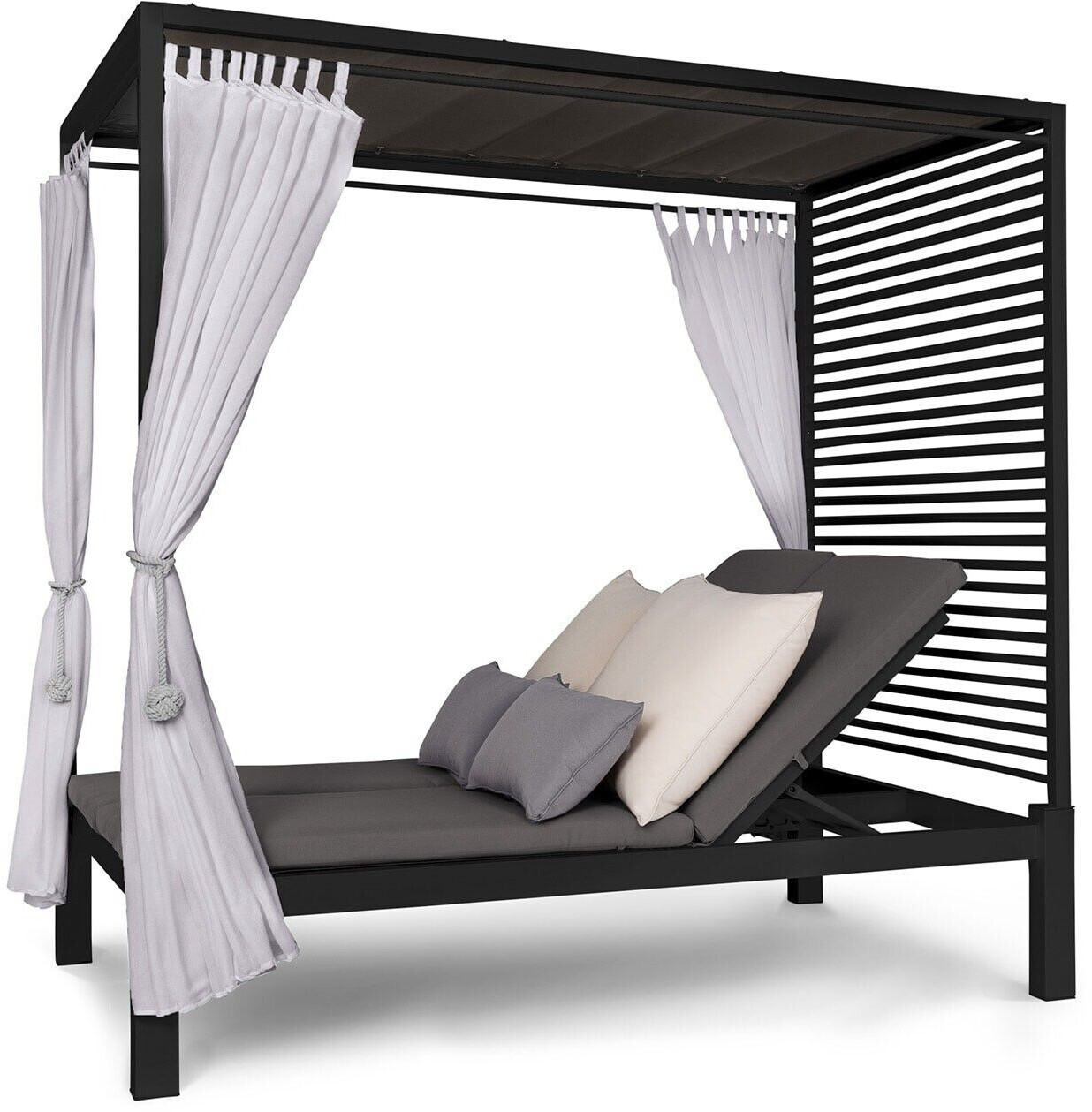 Blumfeldt Sunlounger polyester/steel dark grey