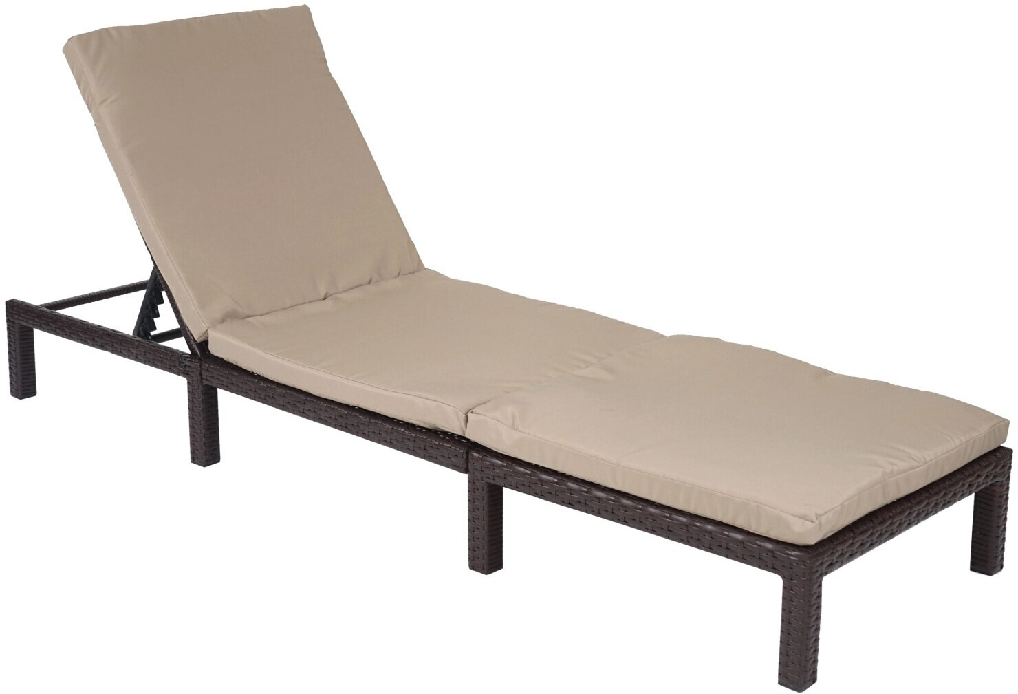 Mendler Poly-Rattan Sonnenliege MCW-A51 Basic braun/creme