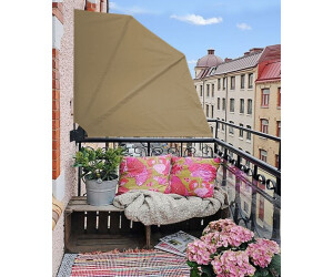 QUICK STAR 2 Sichtschutz-Fächer 115x115 Cm Anthrazit – Balkon-Verschattung, Windschutz, Mit Wandplatte