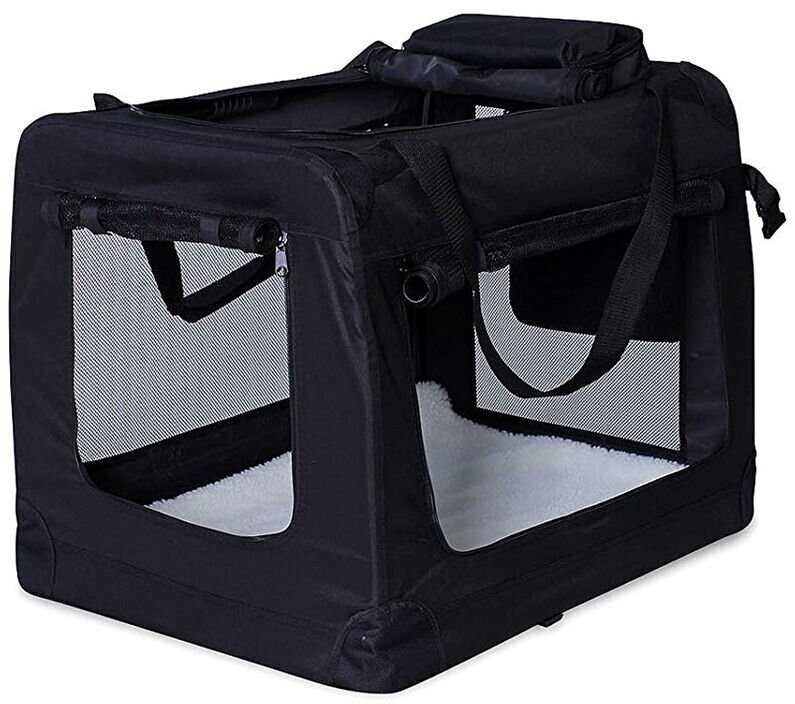 Dibea Caisse de transport pliable pour chien L noir