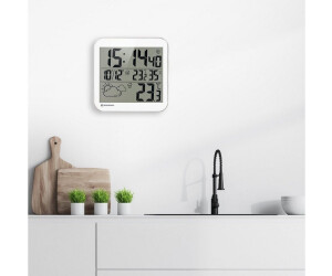 Bresser MyTime colore: Bianco Orologio da parete con sensore esterno con display LCD 