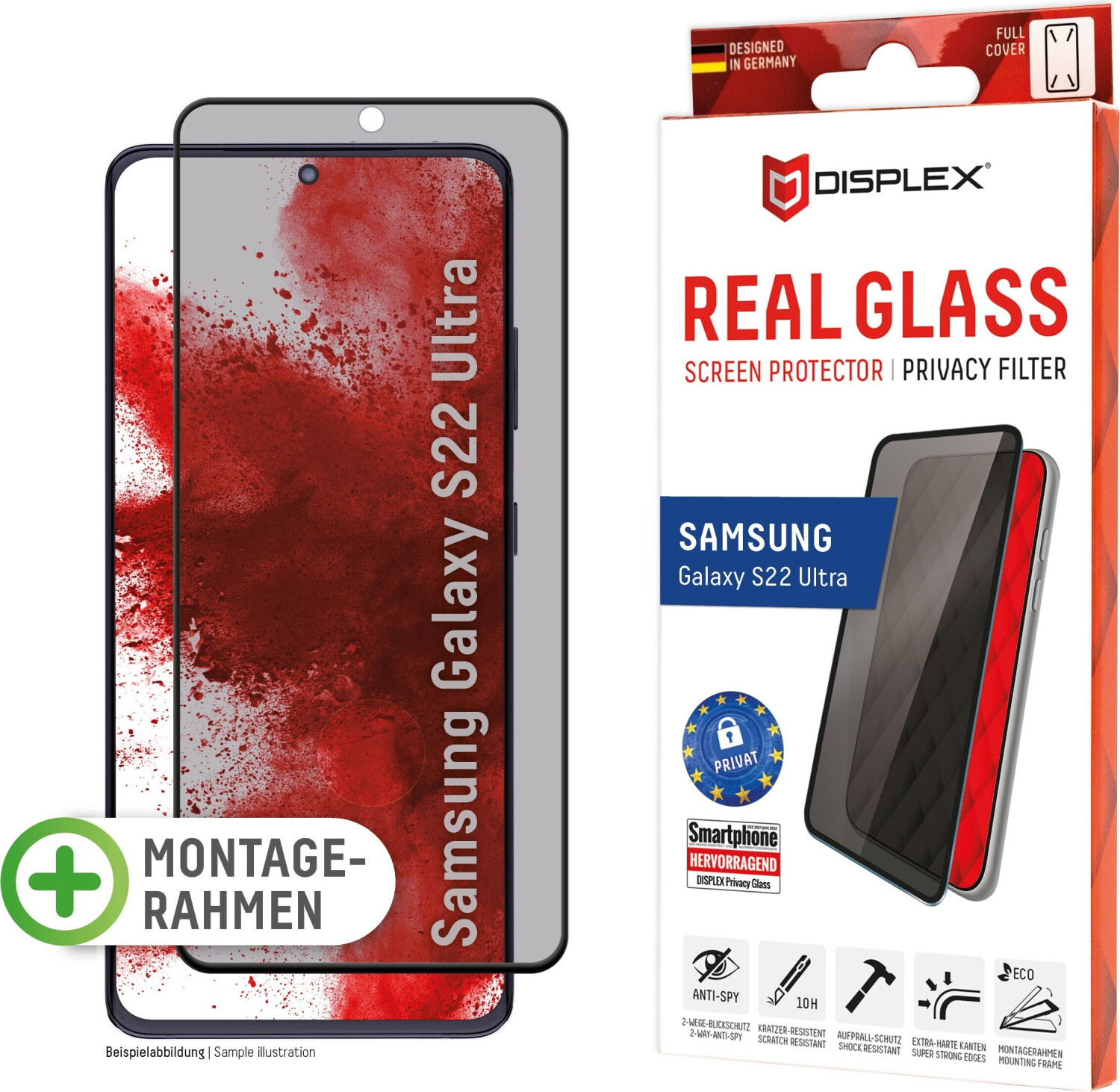 Displex Privacy Glass 3D Samsung Galaxy S22 Ultra ab 16,90 €