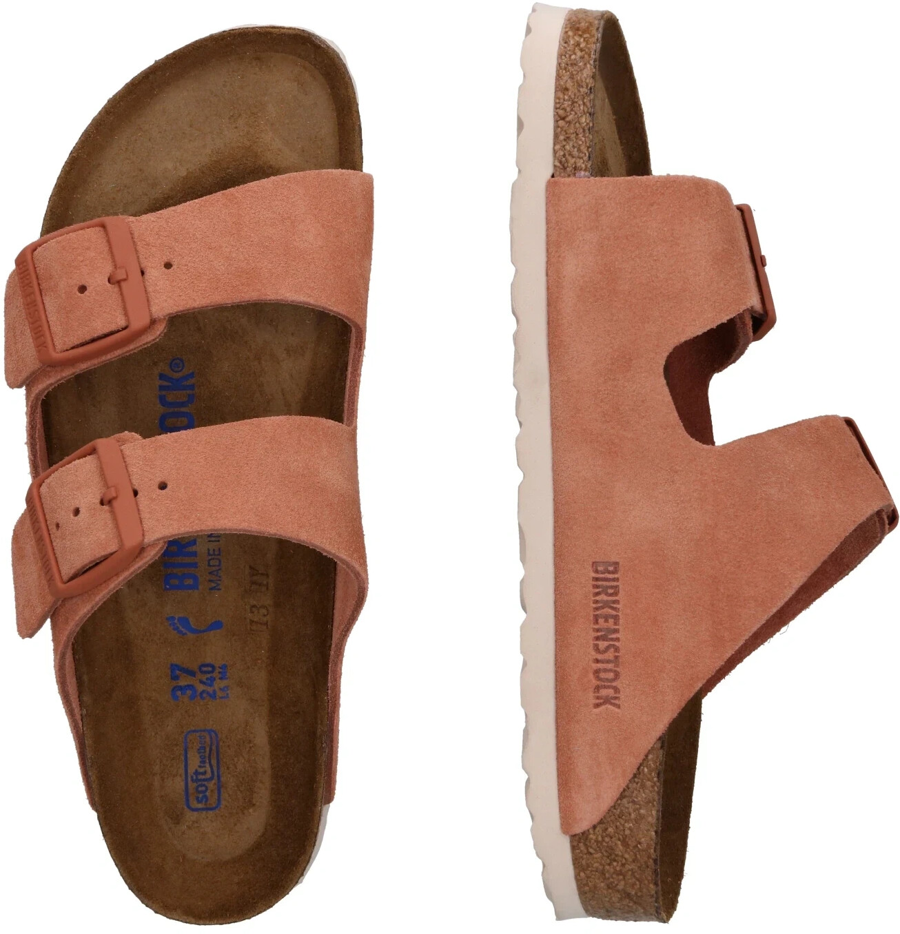 Birkenstock Arizona Soft Footbed Suede Leather earth red narrow