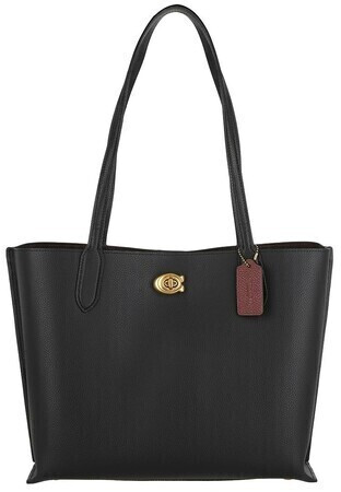 Black leather coach bag best sale