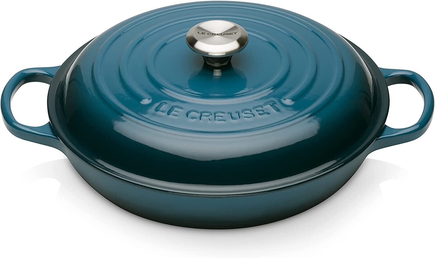 Le Creuset Cast Iron Shallow Casserole 26 cm deep teal