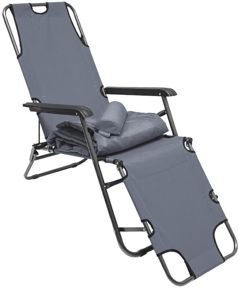 Amanka Chaise longue 153 x 60 x 30 cm gris
