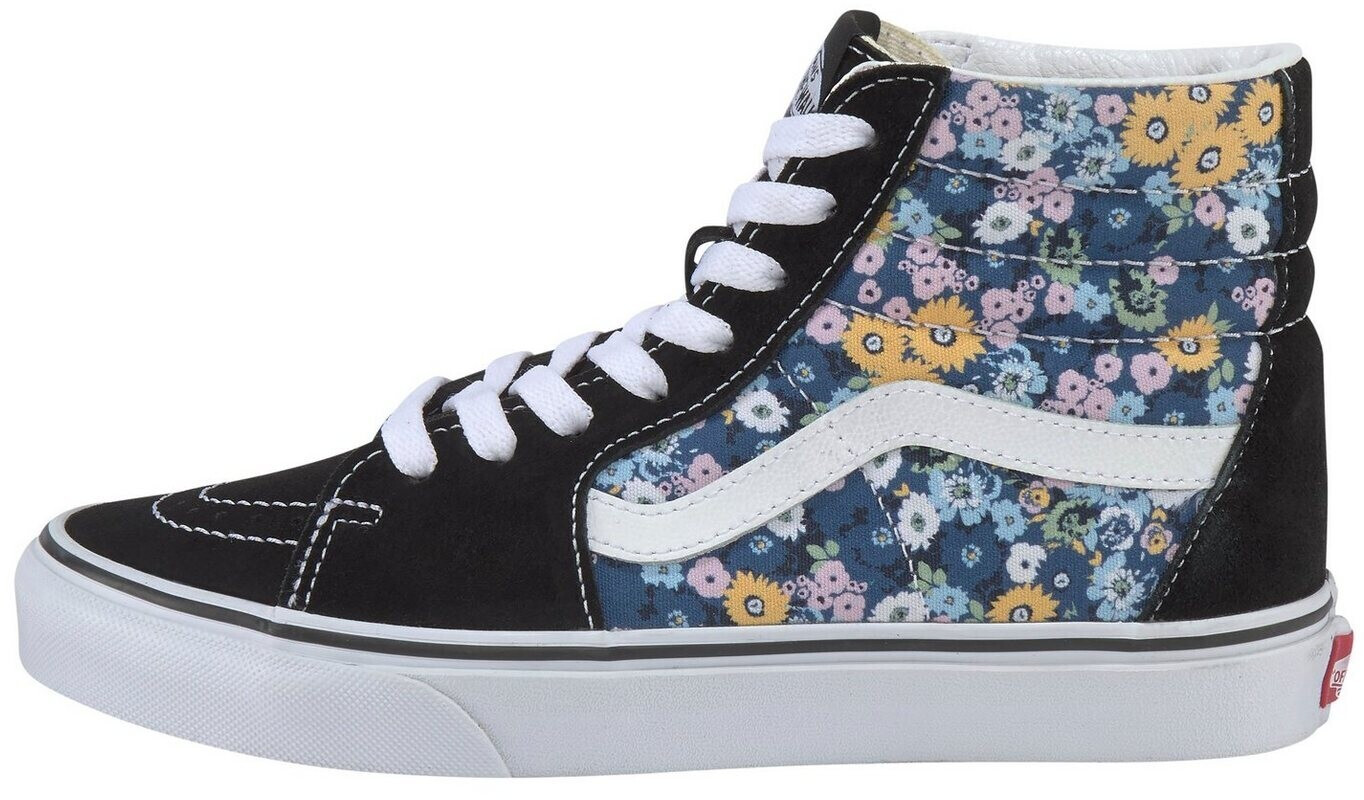 Black vans with flowers store