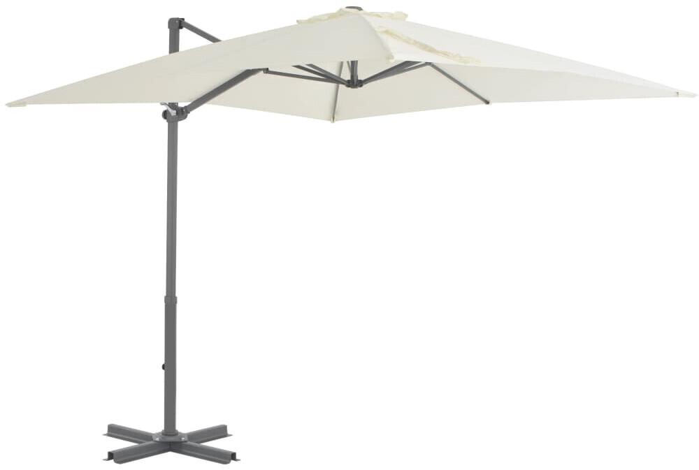vidaXL Parasol déporté avec poteau en aluminium sable