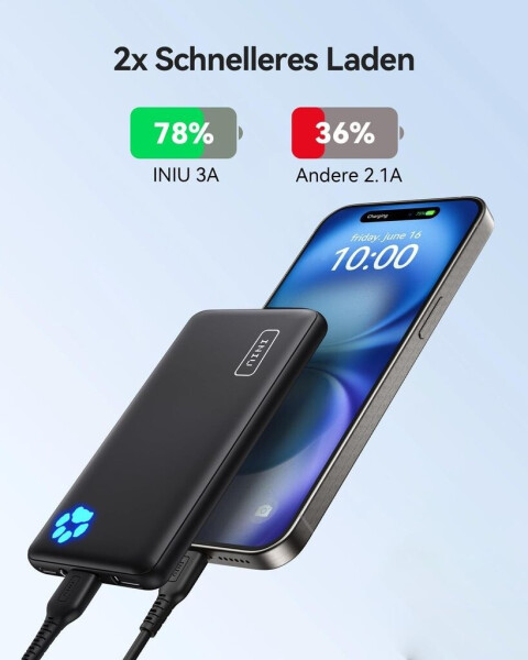 INIU BI-B41 10.000 mAh Schwarz, Bild 4