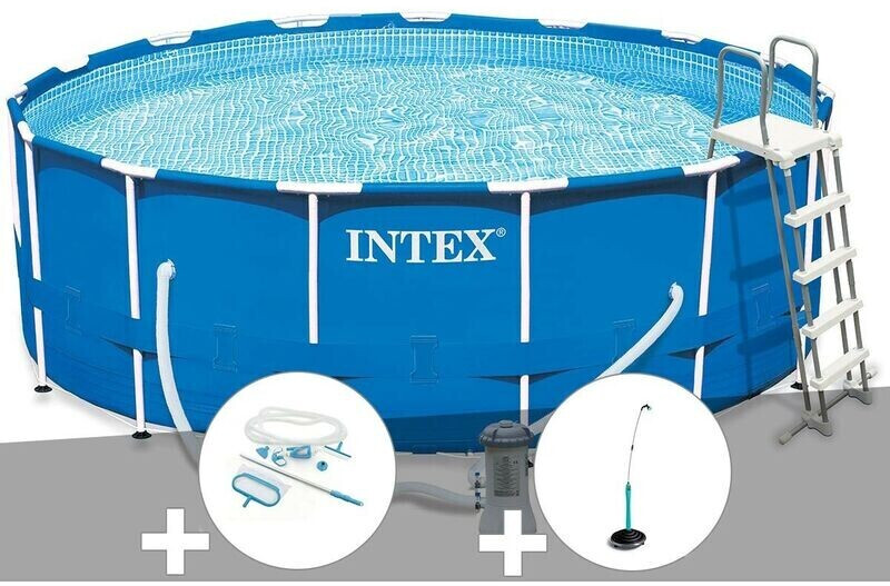 Intex Metal Frame ronde 457 x 122 cm (28242) kit d'entretien + douche solaire
