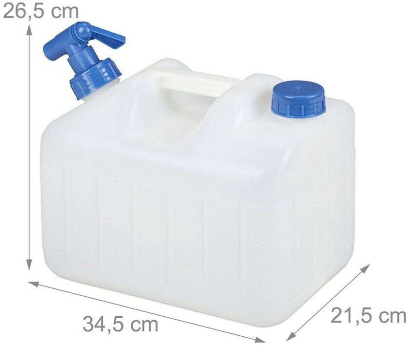 Relaxdays Wasserkanister mit Hahn BPA-frei 18L weiß/blau ab 21