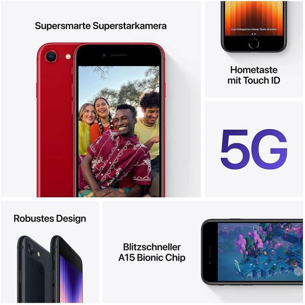 Apple iPhone SE (2022) 128GB Mitternacht, Bild 12