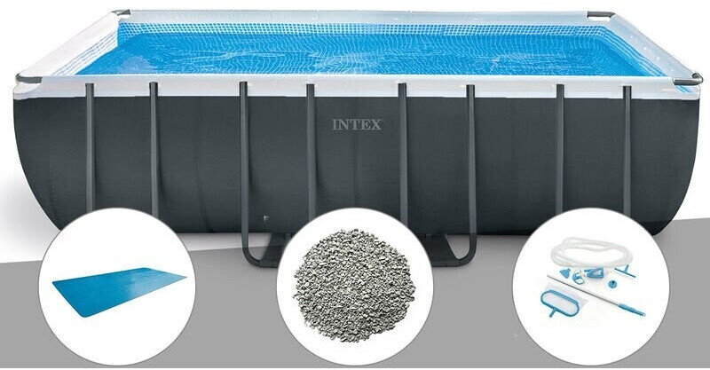Intex Pools Ultra XTR rectangulaire 549 x 274 x 132 cm (26356) bâche à bulles + 10 kg de zéolite + kit d'entretien