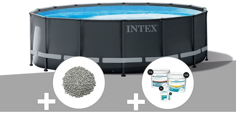 Intex Ultra XTR Frame ronde 488 x 122 cm (26326GN) 20 kg de zéolite + kit de traitement au chlore