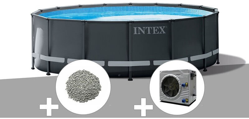 Intex Ultra XTR Frame ronde 488 x 122 cm (26326GN) 20 kg de zéolite + pompe à chaleur
