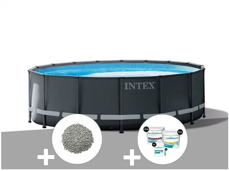 Intex Ultra XTR Frame ronde 549 x 132 cm (26330GN) 20 kg de zéolite + kit de traitement au chlore