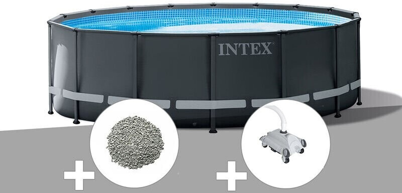 Intex Ultra XTR Frame ronde 549 x 132 cm (26330GN) 20 kg de zéolite + robot nettoyeur