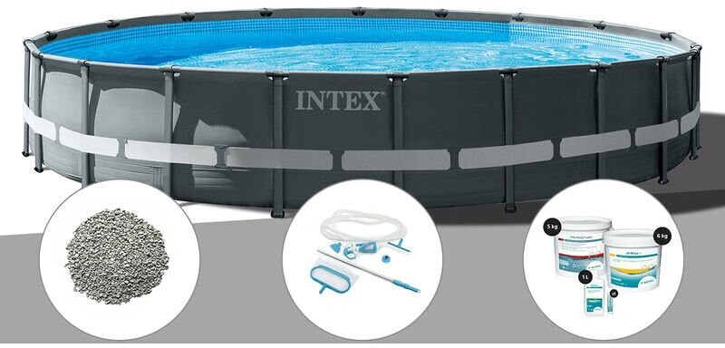 Intex Ultra XTR Frame ronde 732 x 132 cm (26340GN) 30 kg de zéolite + kit d'entretien + kit de traitement au chlore