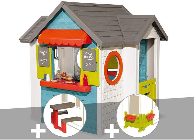 Smoby Chef House + table pique-nique + espace jardin