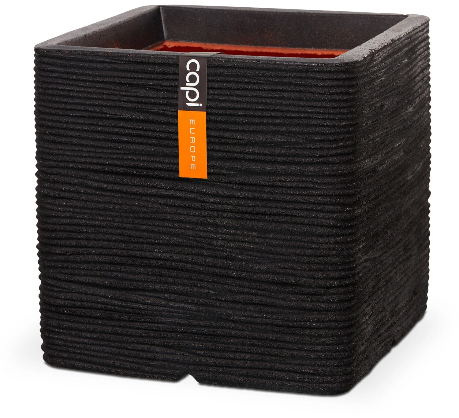 Capi Plant Pot Rib NL 50 x 50 cm black