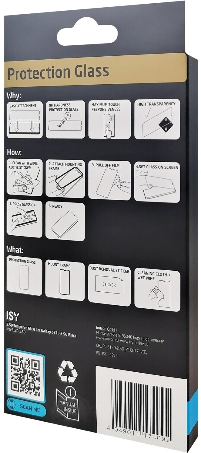 ISY Protection d'écran en verre trempé Galaxy S21 FE 5G (2V000863)