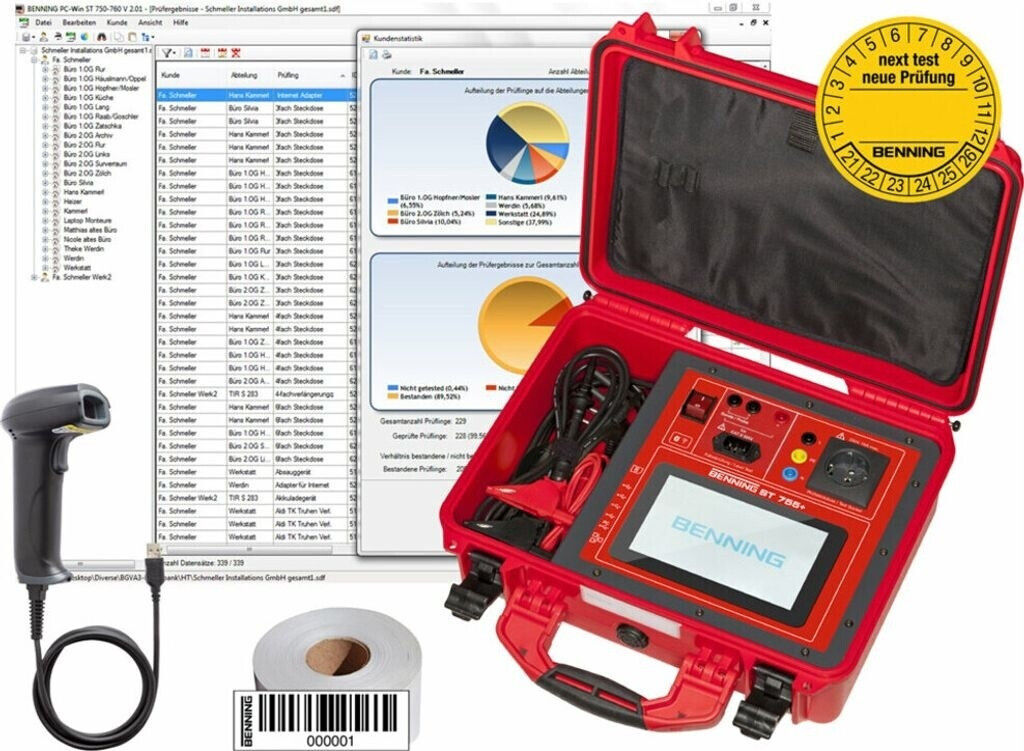 Benning Appliance tester ST 755+ (protective conductor/insulation resistance set)