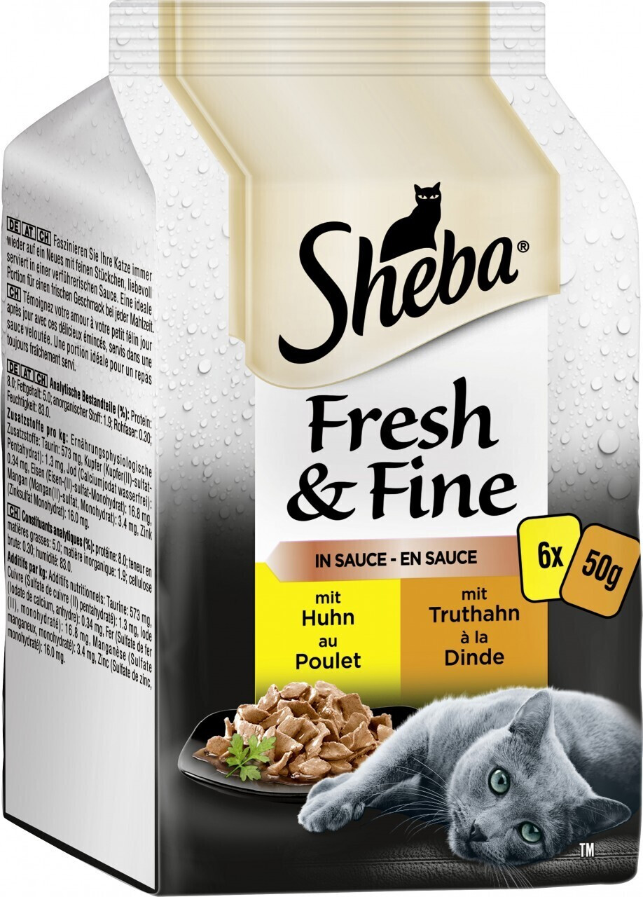 Sheba Multipack Fresh & Fine Chicken + Turkey 6 x 50 g