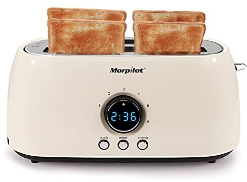 Morpilot Toaster 4 slices long slot toaster T-40 cream