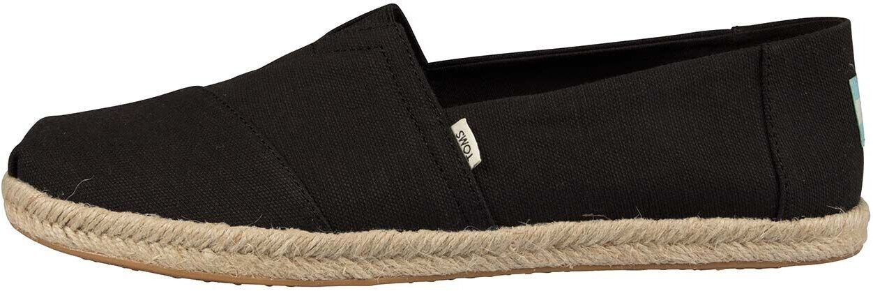 TOMS Shoes Espadrille Alpargatas Men vegan black slubby