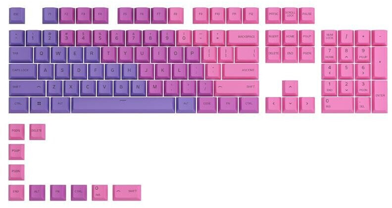 Glorious PC Gaming Race GPBT Keycaps 114 PBT Keys ANSI US-Layout Nebula