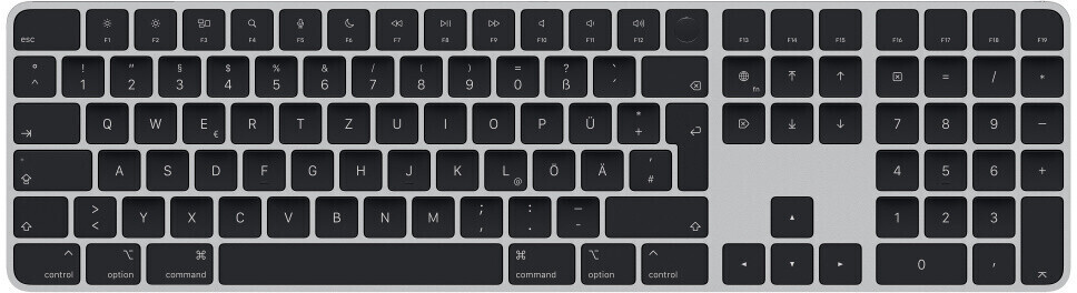 Apple Keyboard Apple Magic Keyboard mit Touch ID und Ziffernblock schwarz (QWERTZ)