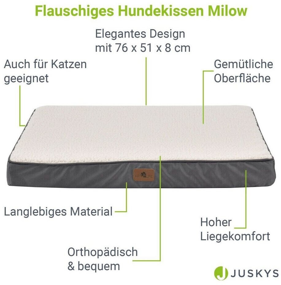 Juskys Lit pour chien 76x51cm beige/grey Juskys Lit pour chien 76x51cm beige/grey