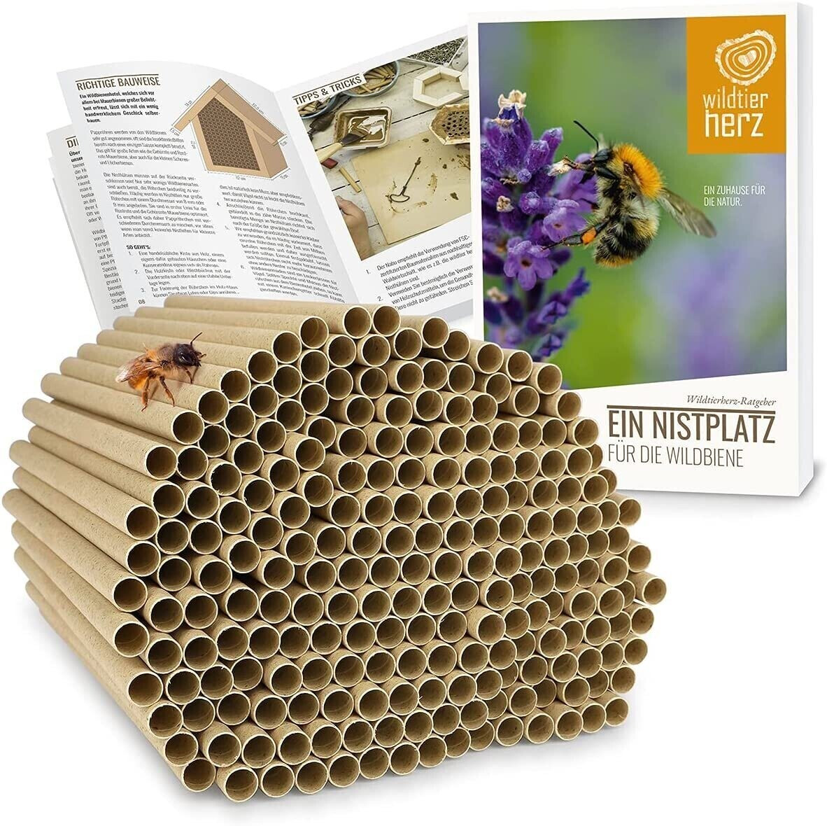 wildtier herz Insekt hotel Nesting Pods Ø 8mm 200 pcs