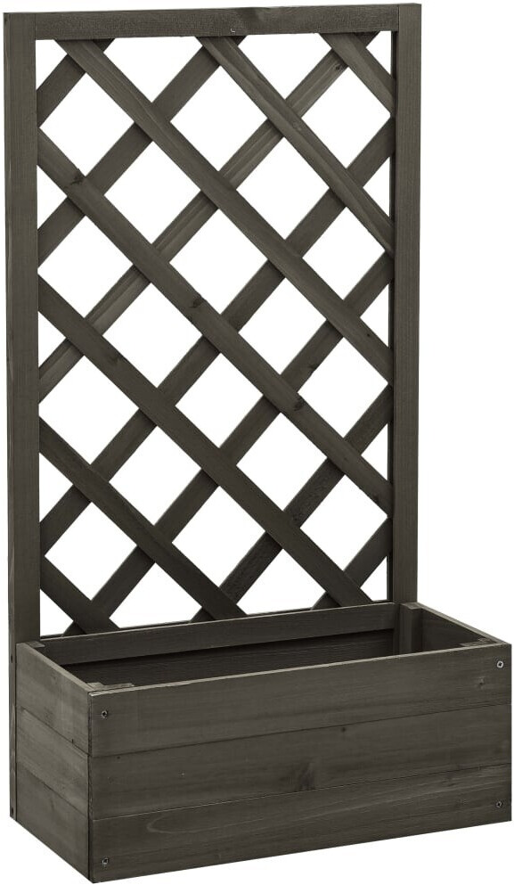 vidaXL Jardinière en bois avec treillis ( 50x25x90) gris