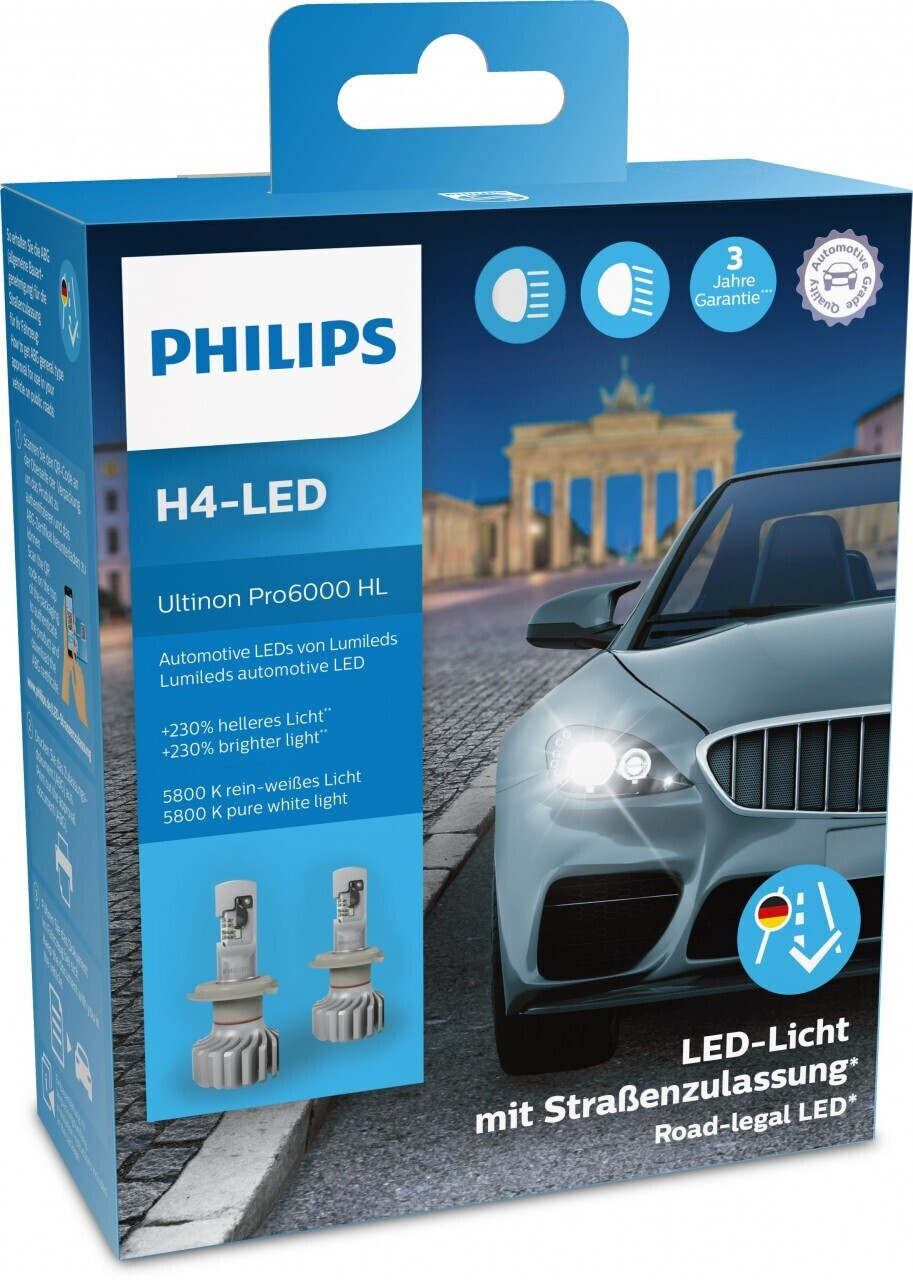 2x LED W 5W PHILIPS Ultinon Pro6000 Auto Lampe 6000K Straßenzulassung  Glassockel