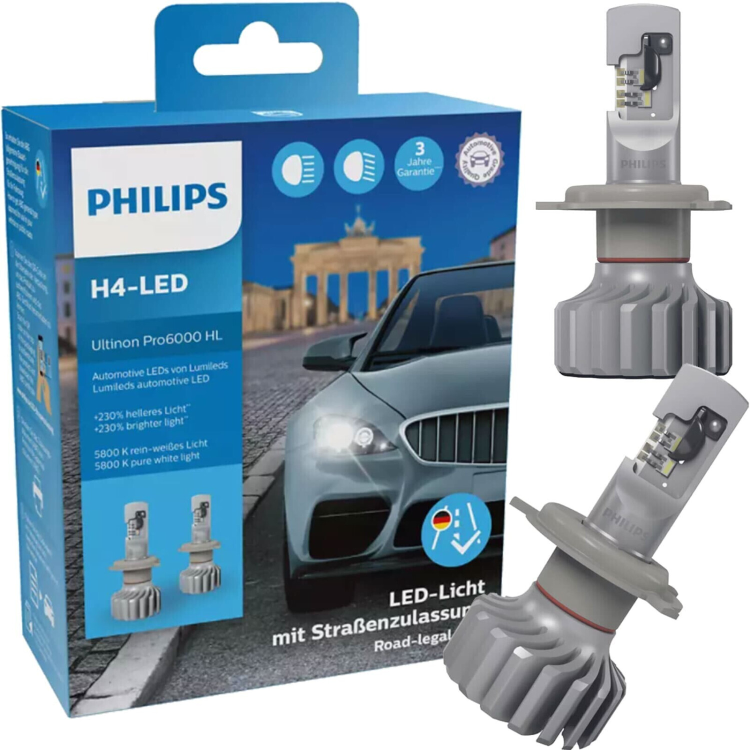 H7 LED PHILIPS 15 Watt 12V Ultinon Pro6000 Scheinwerfer Fernlicht