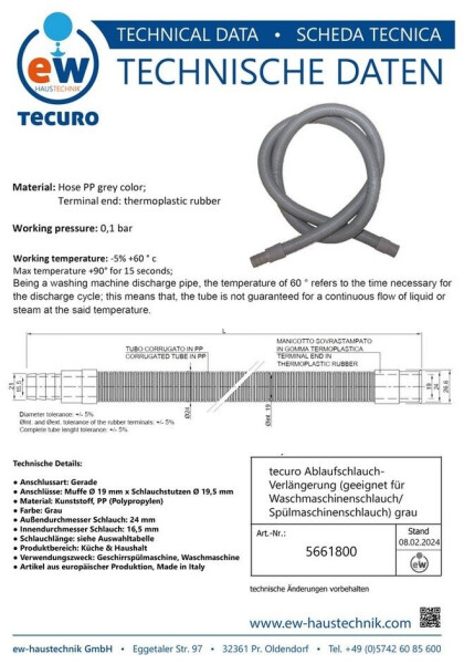 tecuro Ablaufschlauch Verlängerung 0,5- 566181, Bild 5