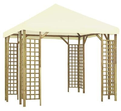 vidaXL Solid wood gazebo 3 x 3 m cream