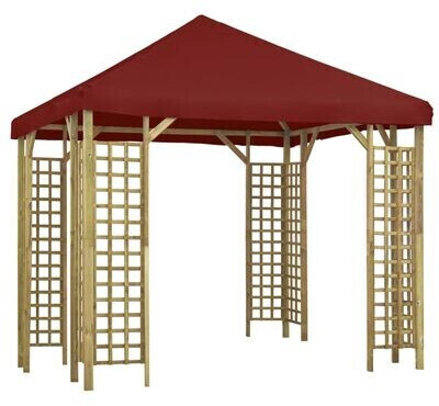 vidaXL Solid wood gazebo 3 x 3 m bordeaux
