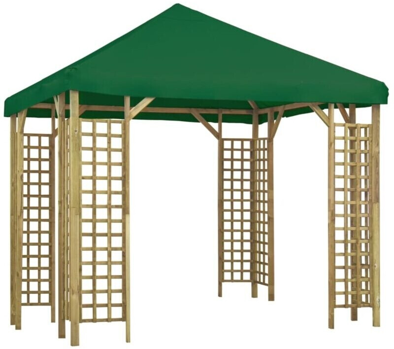 vidaXL Solid wood gazebo 3 x 3 m green